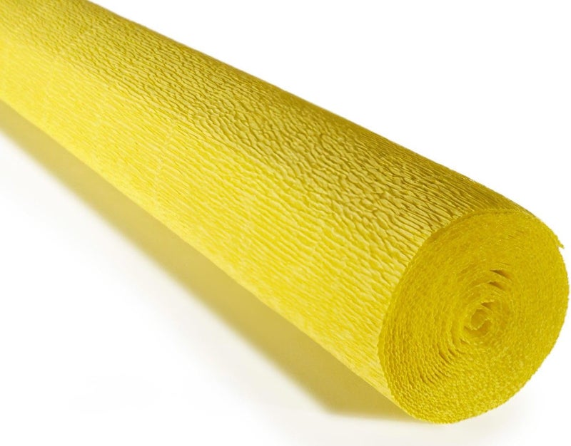 LCREATE LCREATE LCREATE Cartotecnica Rossi 140g 10 Inch Wide 8.2ft Long Italian Crepe Paper Rollfor Wedding Ceremony Various Large Festivals Decoration (Lemon Yellow（975）) - Image 1